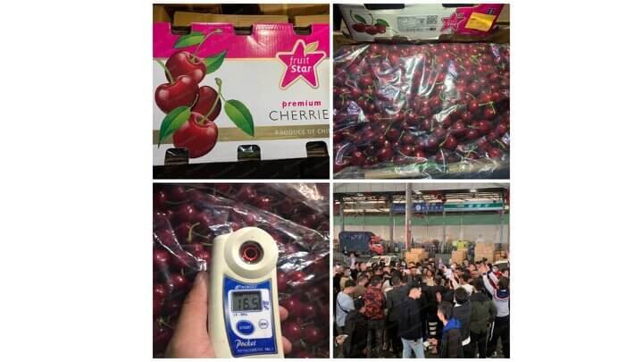 First Chile Cherry arrivals in Shanghai, 24 October